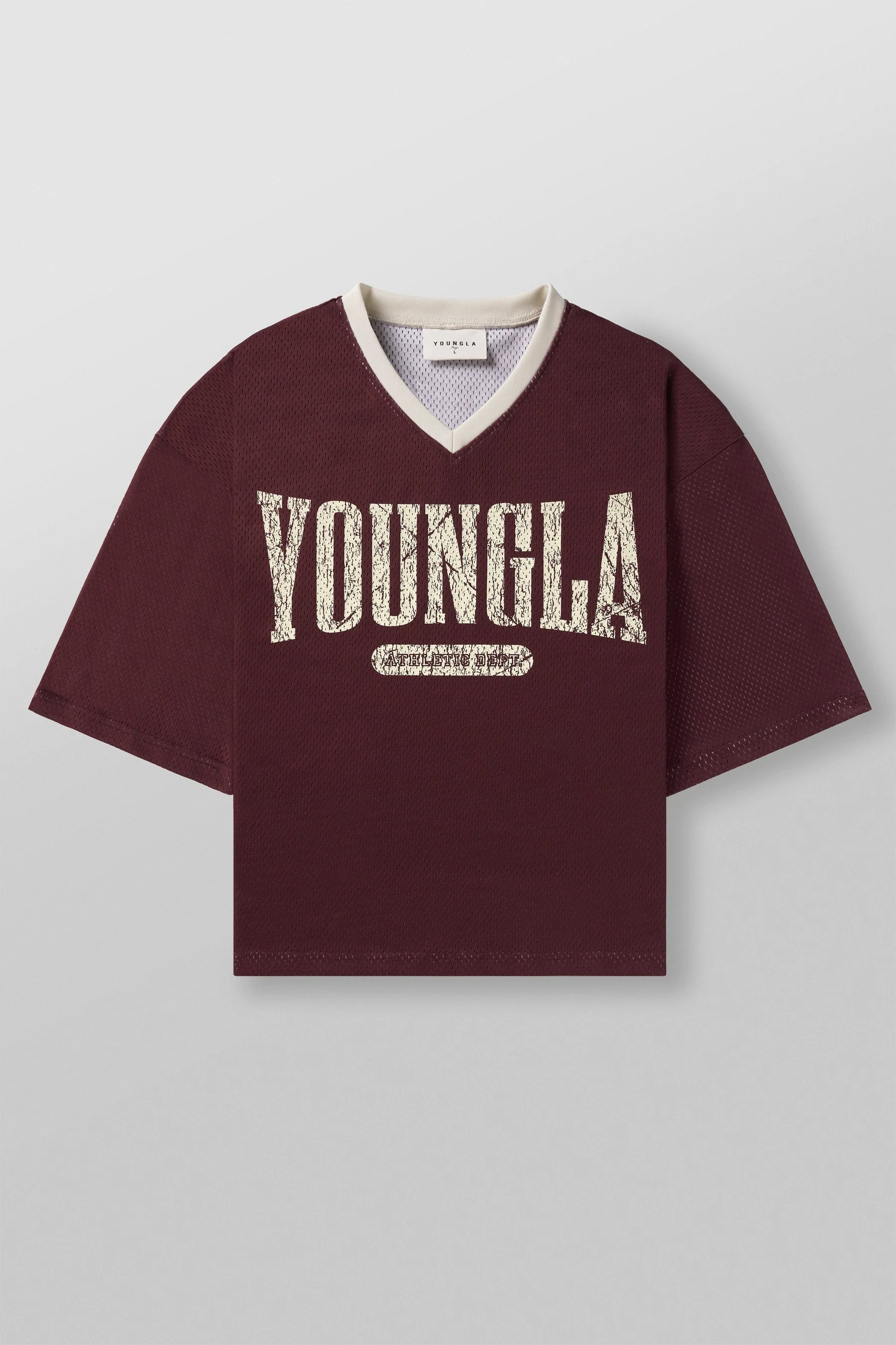 4187  Varsity Football Cropped Jersey  -  Burgundy