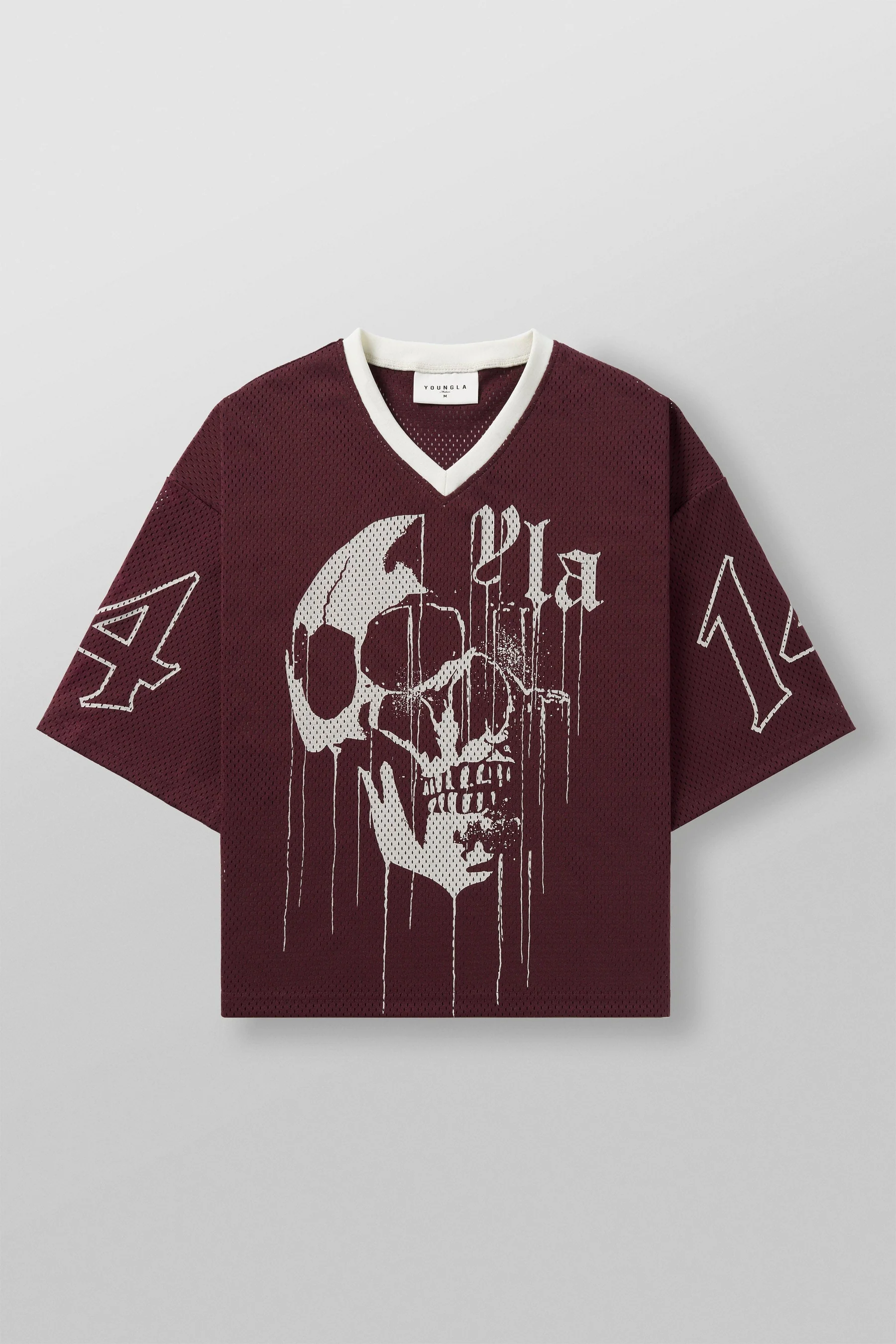 4015  Drippy Skull Jersey -  Burgundy