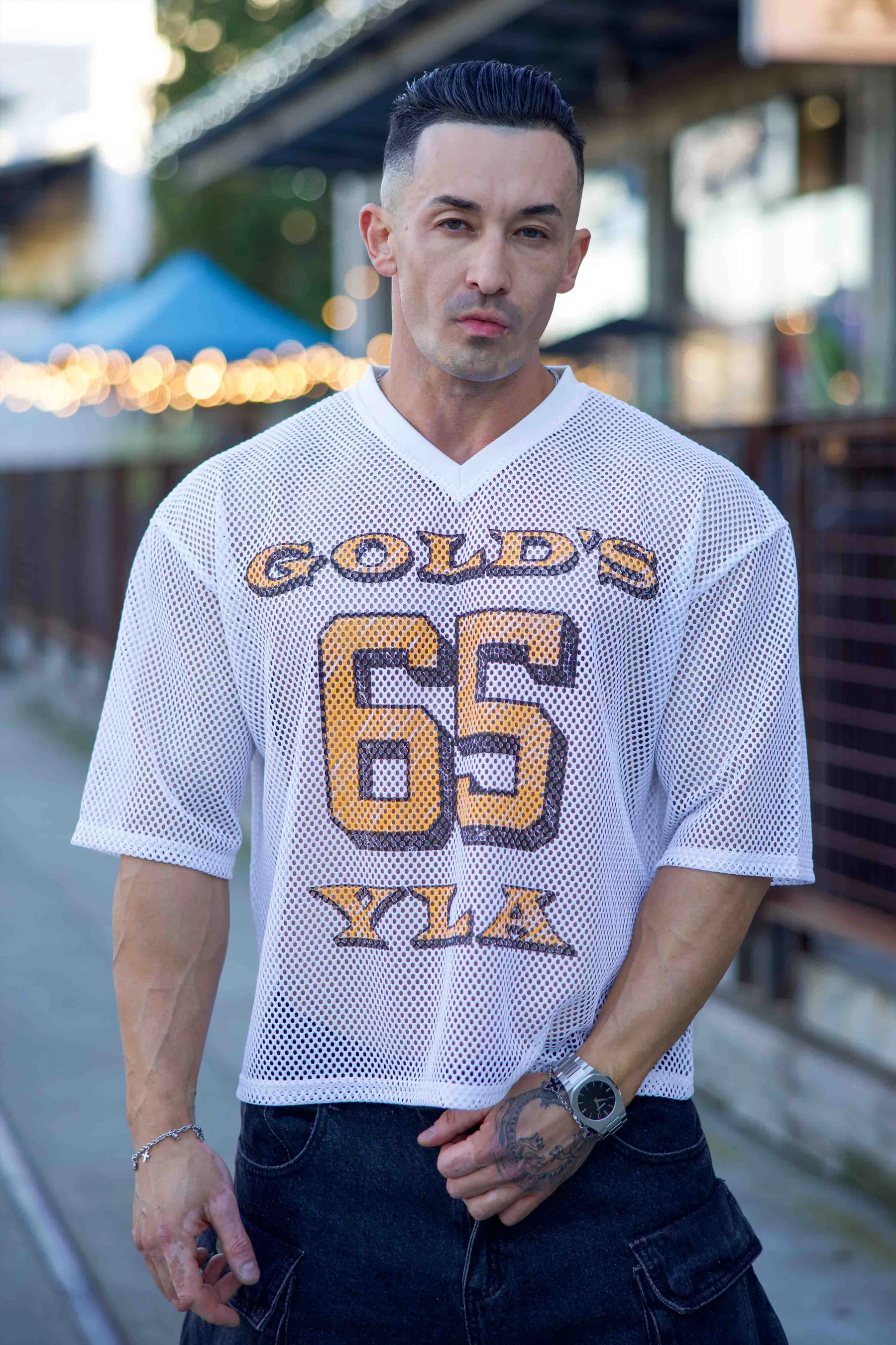 4078  Golds Gym Jersey - Off White