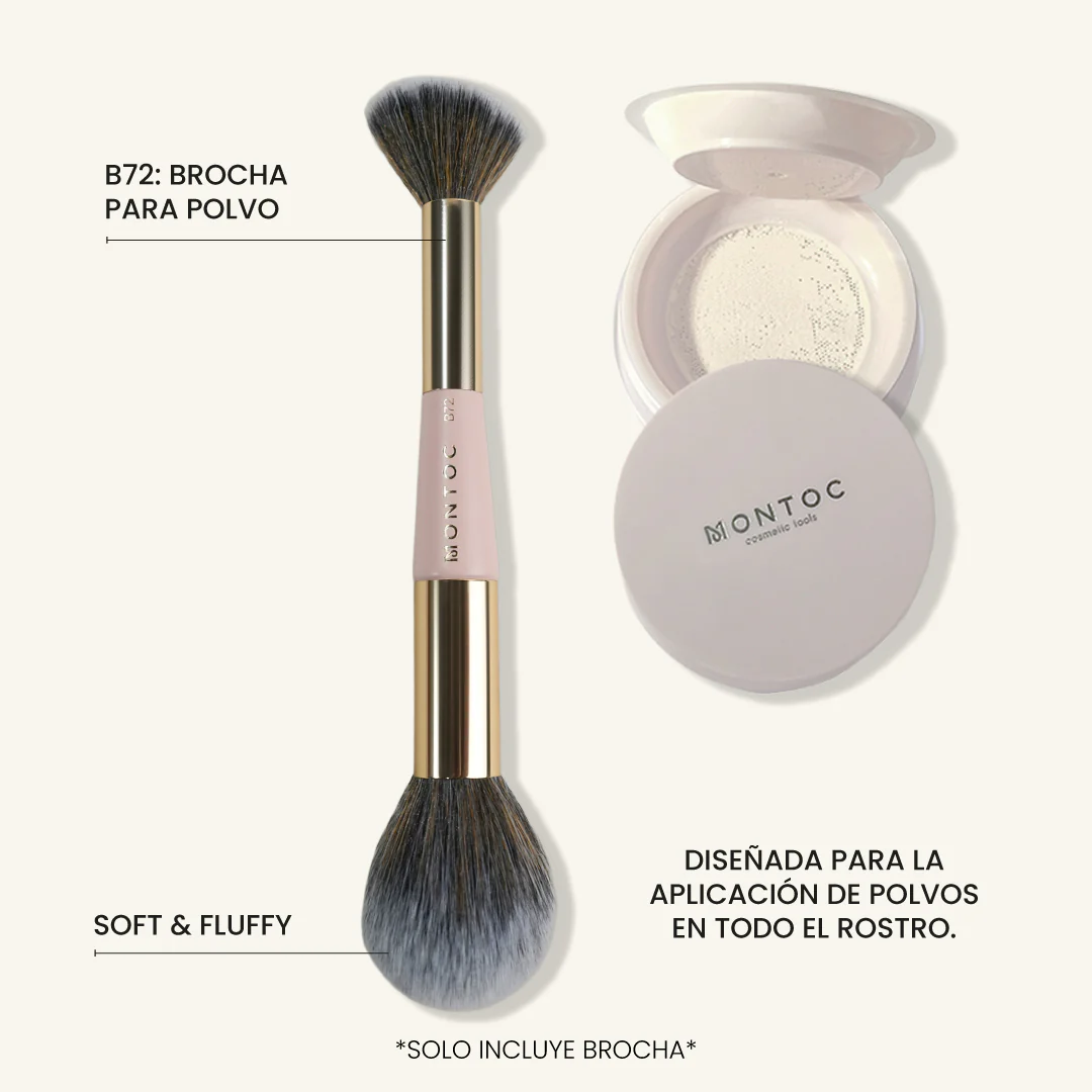 BROCHA B72 INDIVIDUAL DOBLE HUMIDE PARA POLVO - BROCHA DOBLE POWDER BRUSH MONTOC
